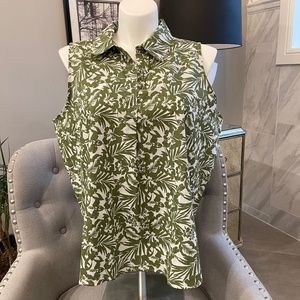 Style & Company (Macy’s) Sleeveless Cotton Tropical Print Blouse